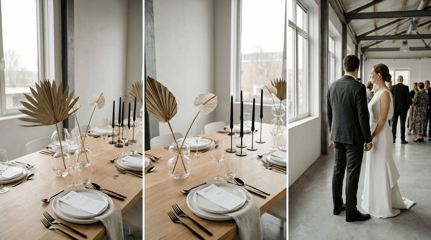 Strak & modern trouwen: minimalistische inspiratie